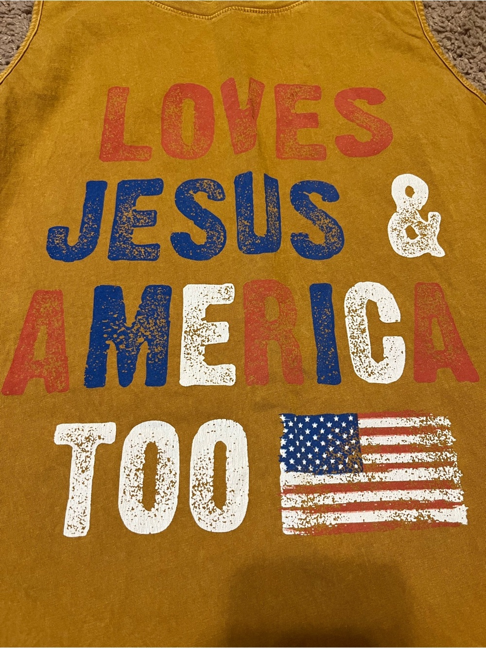 Graphic Tank Top - Loves Jesus & America Too - Picture 4 of 4